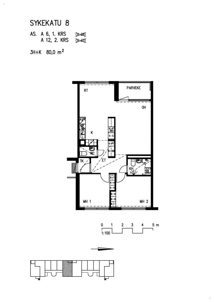 pohjakuva sykekatu 8 a 6; sykekatu 8 a 12 (id 2833)