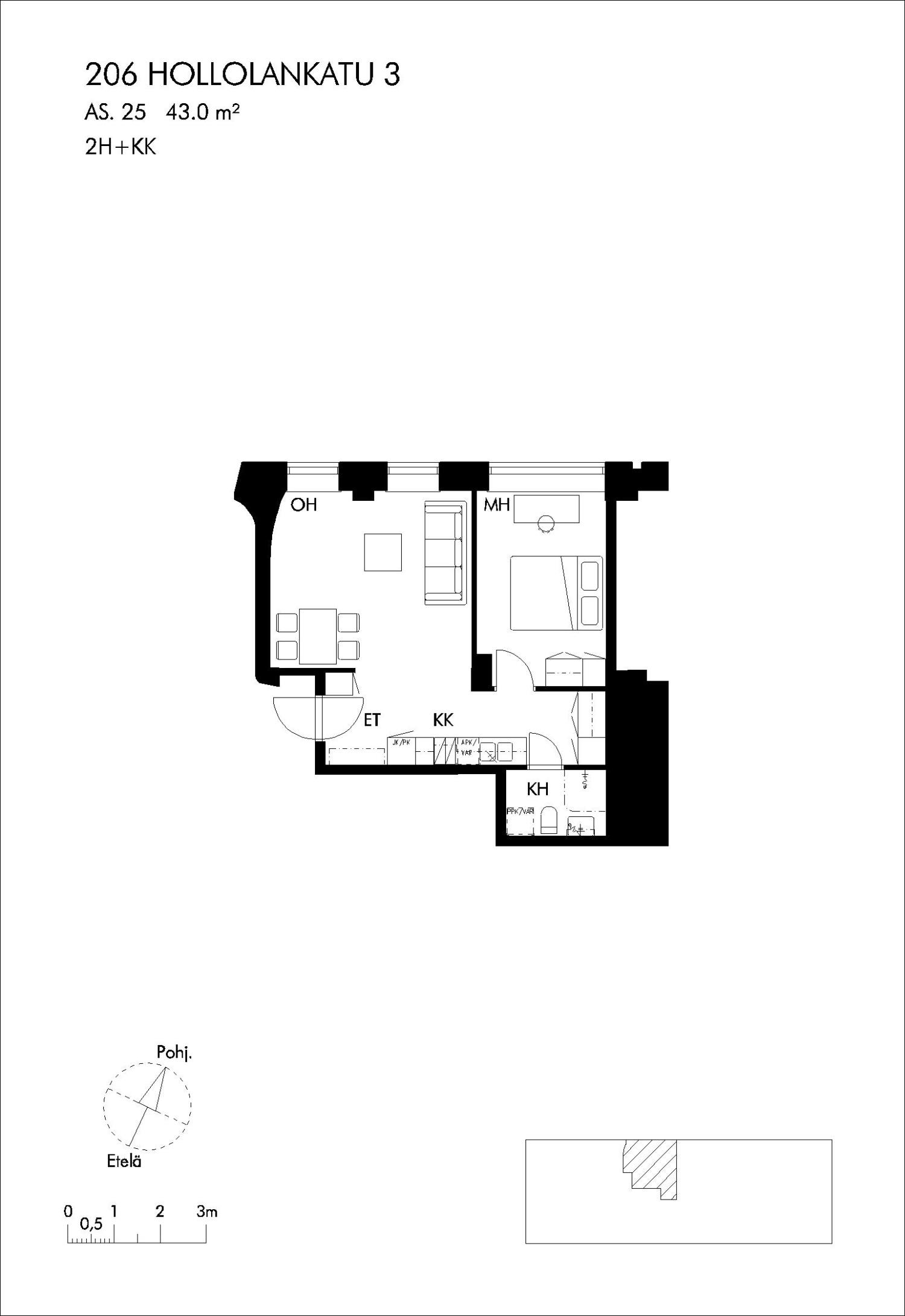 pohjakuva, hollolankatu 3 b 25 (id 1088)