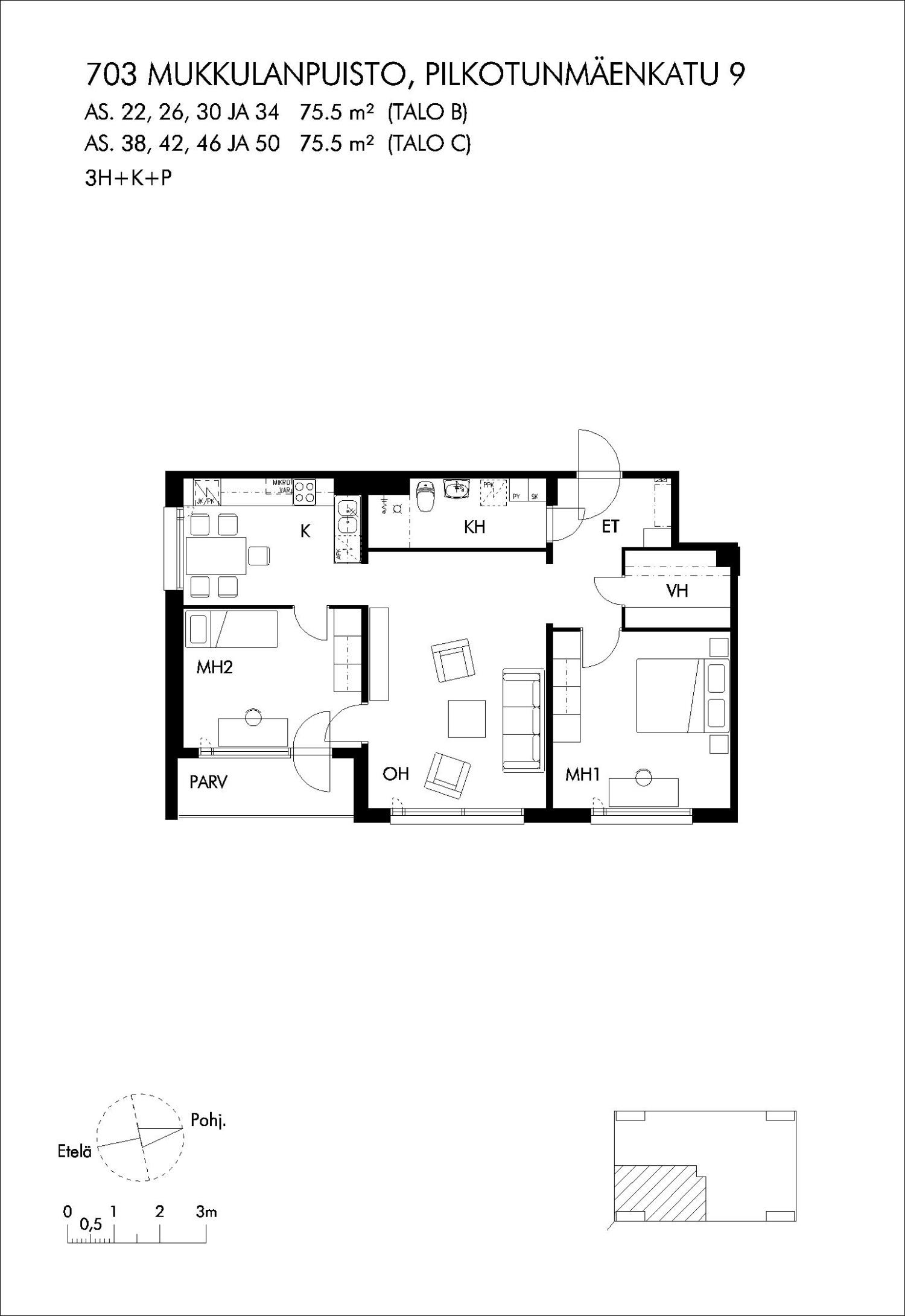 pohjakuva, pilkotunmäenkatu 9 b 22; pilkotunmäenkatu 9 b 26; pilkotunmäenkatu 9 b 30; pilkotunmäenka (id 2597)